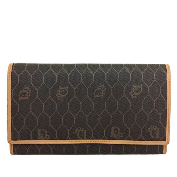 Christian Dior Trotter Honeycomb PVC Long Bifold Wallet - Picture 1 of 8